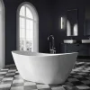Baignoire îlot Acrylique ovale 180x80x69cm + Bonde et trop plein - Blanc brillant - BELLAGIO 2.0