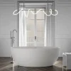 Baignoire îlot Acrylique ovale 180x80x60cm Blanc brillant + Bonde et trop plein - TERRA 2.0