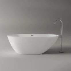 Baignoire îlot Acrylique ovale design 170x75x58cm Blanc mat + Bonde et trop plein - ROMA 2.0