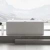 Baignoire îlot Acrylique Rectangulaire Moderne pour Salle de Bain + Bonde + trop plein, Blanc, 170x78x58cm, Garantie 5 ans, ONDA