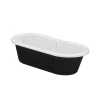 Baignoire îlot adossée 170 x 80 cm noire, GoodHome Emba