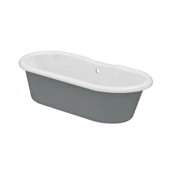 Baignoire îlot adossée 170 x 80 cm grise, GoodHome Emba