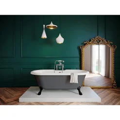 Baignoire îlot adossée 170 x 80 cm grise, GoodHome Emba