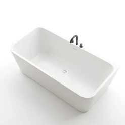 Baignoire îlot avec vidage - 160 x 75 cm - Blanc brillant - MIRABELLE