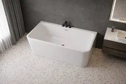 Baignoire îlot avec vidage - 160 x 75 cm - Blanc brillant - MIRABELLE