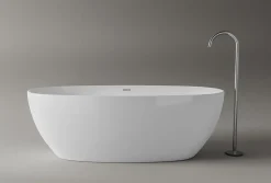 Baignoire îlot BELAQUA - Acrylique sanitaire - Blanc brillant - 170x80x58cm - Garantie 5 ans - Sans robinet ni siphon