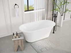 Baignoire îlot design - 193 L - 150 x 75 x 58 cm - Blanche - NOEMIE II