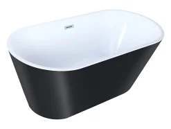 Baignoire îlot design - 201 L - 150 x 70 x 58 cm - Noire - TWIGGY