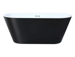 Baignoire îlot design - 201 L - 150 x 70 x 58 cm - Noire - TWIGGY