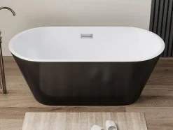 Baignoire îlot design - 201 L - 150 x 70 x 58 cm - Noire - TWIGGY
