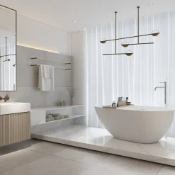Baignoire îlot design en solid surface ovale HELSINKI 170 cm