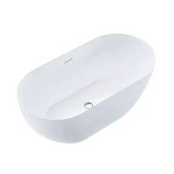 Baignoire îlot design ovale LISBON blanche 160 cm Mat