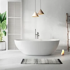 Baignoire îlot design ovale FLORIDA blanche 165 cm Mat
