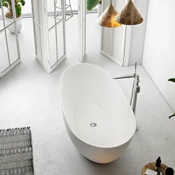 Baignoire îlot design ovale FLORIDA blanche 165 cm Mat