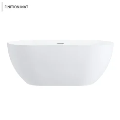 Baignoire îlot design ovale LISBON blanche 150 cm Mat