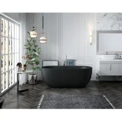 Baignoire îlot design ovale LISBON noir mat 160 cm