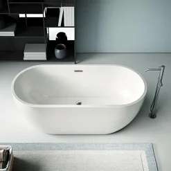 Baignoire îlot design ovale BOSTON blanche 142 cm