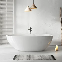 Baignoire îlot design ovale FLORIDA blanche 180 cm Brillant