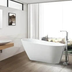 Baignoire îlot design ovale OPRAH blanche 140 cm