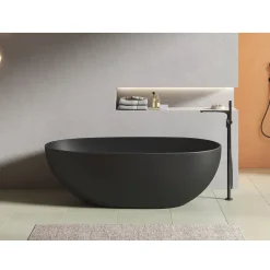 Baignoire îlot design ovale FLORIDA noir mat 165 cm