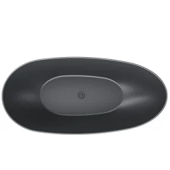 Baignoire îlot design ovale FLORIDA noir mat 165 cm