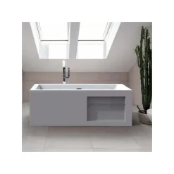 Baignoire îlot design 170x80 cm - avec rangement intégré - Acrylic Lucite