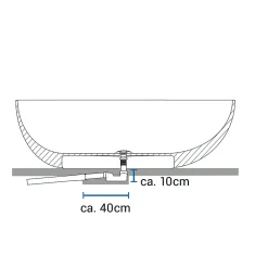 Baignoire îlot en fonte minérale RELAX - 176x103cm - Sans robinet ni siphon, Blanc mat