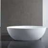 Baignoire îlot en fonte minérale RELAX - 176x103cm - Sans siphon, Blanc mat, Avec robinet mitigeur 8028B
