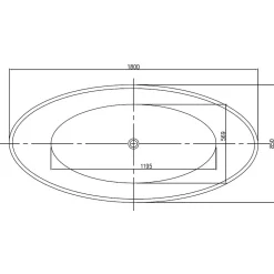Baignoire îlot en fonte minérale (fonte minérale) RIO STONE - 180x85x52cm - Sans robinet ni siphon, Blanc mat