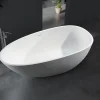Baignoire îlot en fonte minérale VELA STONE - blanc mat, 180x90cm - Avec robinet mitigeur 8028, Avec siphon