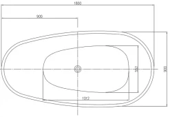 Baignoire îlot en fonte minérale VELA STONE - blanc mat, 180x90cm - Avec robinet mitigeur 8028, Avec siphon