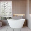 Baignoire îlot en forme de ovale L150x72xH65cm blanc en Acrylique avec Bonde et trop plein - Pratique et esthétique