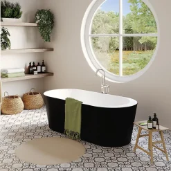 Baignoire îlot Huron L. 180 cm x l. 80 cm noir