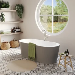 Baignoire îlot Huron L. 160 cm x l. 75 cm gris
