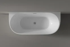 Baignoire îlot LENA acrylique blanc brillant - 170x75cm - Garantie 5 ans - Sans robinet ni siphon