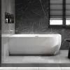 Baignoire îlot LENA CORNER acrylique blanc brillant - montage gauche -170x75cm - Garantie 5 ans - Avec mitigeur 1521, Avec siphon