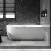 Baignoire îlot LENA CORNER acrylique blanc brillant - montage droite -170x75cm - Garantie 5 ans - Avec siphon et mitigeur 8028B