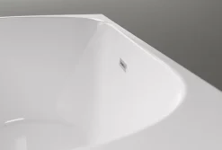Baignoire îlot LENA CORNER acrylique blanc brillant - montage droite -170x75cm - Garantie 5 ans - Avec siphon et mitigeur 8028B