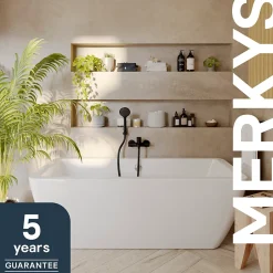 Baignoire îlot Merkys L. 170 cm x l. 75 cm gris