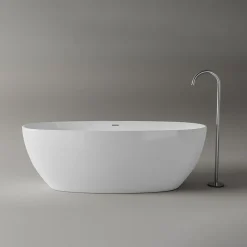 Baignoire îlot moderne acrylique pour salle de bain, isolation thermique, Blanc brillant, 170x80x58cm, Garantie 5 ans, BELAQUA