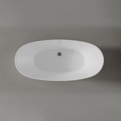 Baignoire îlot moderne acrylique pour salle de bain, isolation thermique, Blanc brillant, 170x80x58cm, Garantie 5 ans, BELAQUA