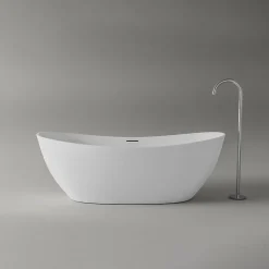Baignoire îlot moderne design acrylique salle de bain - Blanc brillant - 170x72x60cm - Garantie 5 ans - DALIA Blanc brillant