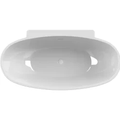 Baignoire îlot monobloc autoportante AGATA - Baignoire ilot- Dimensions : 165 x 80 x 58 cm - Autoportante ovale - Blanc