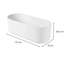 Baignoire îlot NAÏA en acrylique Lucite blanche 170cm