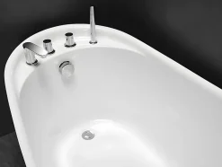Baignoire îlot NATALIA avec robinetterie - 220L - L150 x P75 x H70cm - Blanche