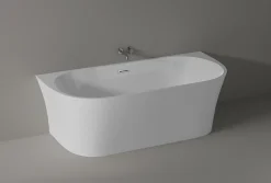 Baignoire îlot NOVA acrylique - 170x80cm - Garantie 5 ans - Sans siphon, Blanc mat, Avec robinet mitigeur 8028B