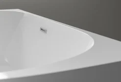 Baignoire îlot NOVA acrylique - 170x80cm - Garantie 5 ans - Sans siphon, Blanc mat, Avec robinet mitigeur 8028B