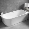 Baignoire îlot NOVA CORNER acrylique, 170x78cm, Garantie 5 ans, montage droite, Avec robinet mitigeur 1521, Avec siphon, Blanc mat