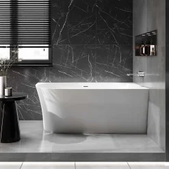 Baignoire îlot NOVA SLIM LINE acrylique - montage droite - Garantie 5 ans - Avec siphon et robinet mitigeur 1523C, 150x78cm