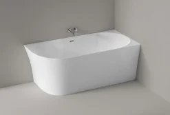 Baignoire îlot NOVA SLIM LINE acrylique - montage droite - Garantie 5 ans - Avec siphon et robinet mitigeur 1523C, 150x78cm
